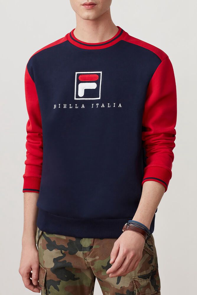 Fila Sweatshirt Mens Navy Ventura - Ireland 09176-ICJD